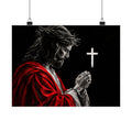 Praying Jesus - Christian Wall Art | Matte Poster (Landscape)