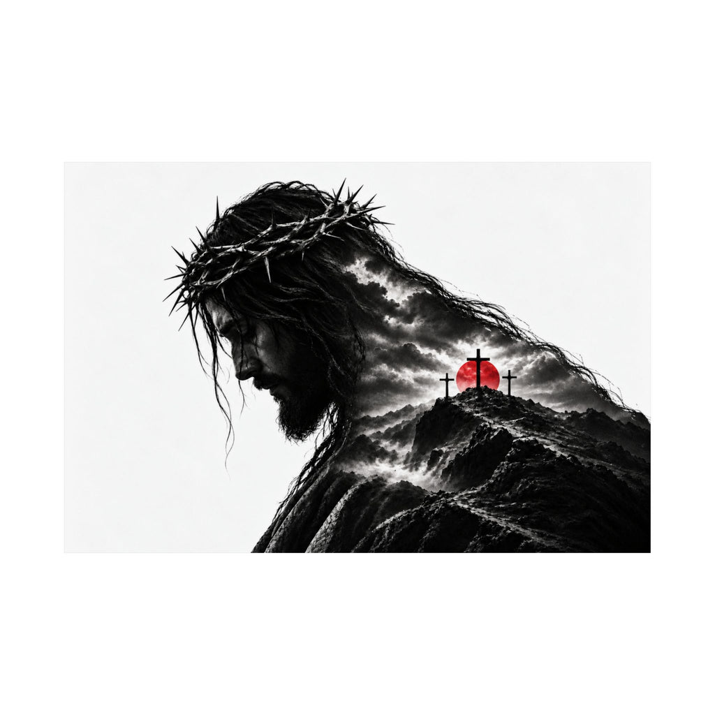Three Crosses - Christian Wall Art | Matte Poster (Landscape)