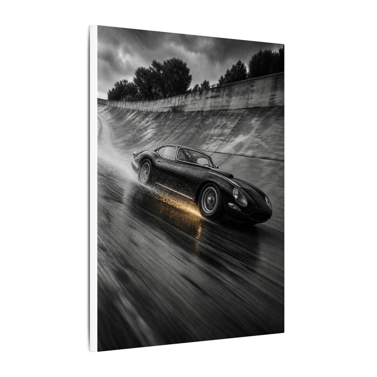 Banked in the Rain - Race Car Wall Art | Canvas