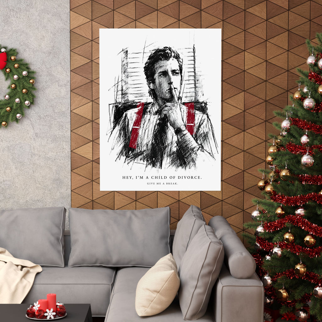 Child of Divorce Sketch - Dark Office Wall Art | Matte Poster