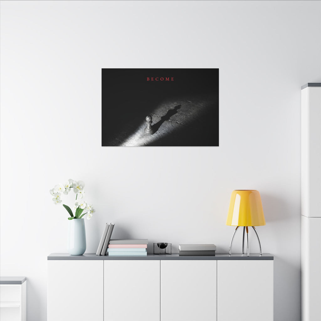 Become - Chess King Shadow Wall Art | Canvas (Landscape)