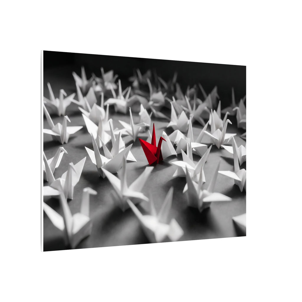 The Red Crane - Unique Wall Art For Office | Canvas (Landscape)