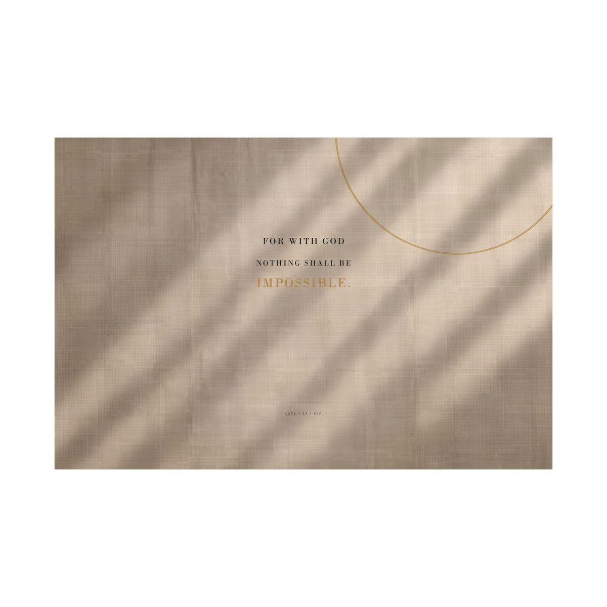 Nothing Shall Be Impossible - Luke 1:37 Bible Verse Wall Art | Matte Poster (Landscape)