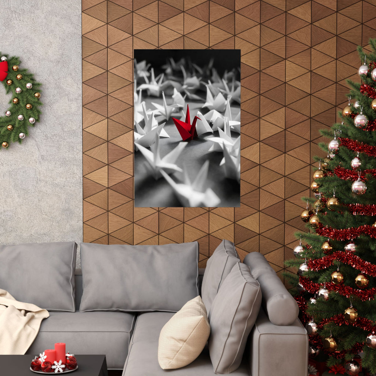 The Red Crane - Unique Wall Art For Office | Matte Poster