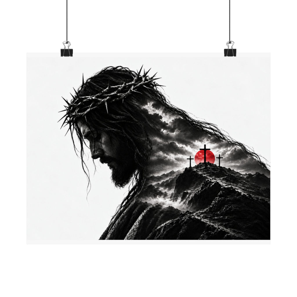 Three Crosses - Christian Wall Art | Matte Poster (Landscape)