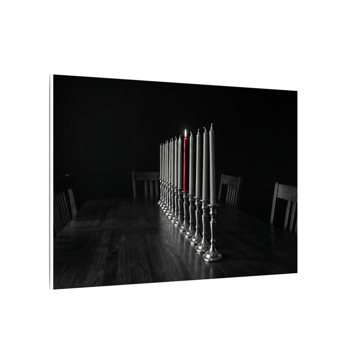 One Candle Lit - Dining Room Wall Art | Canvas (Landscape)
