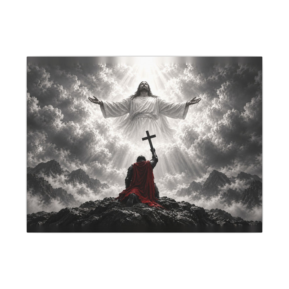 Jesus and the Warrior - Christian Wall Art | Canvas (Landscape)