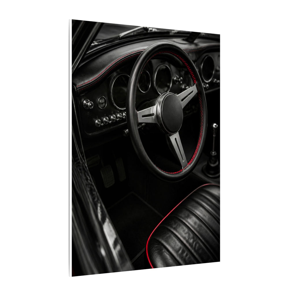 Red Stitch Cockpit - Classic Car Interior Wall Art | Canvas