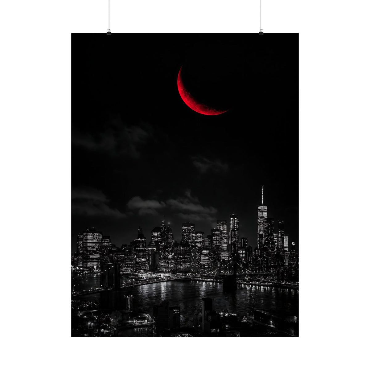 Red Crescent - Red Wall Decor | Matte Poster