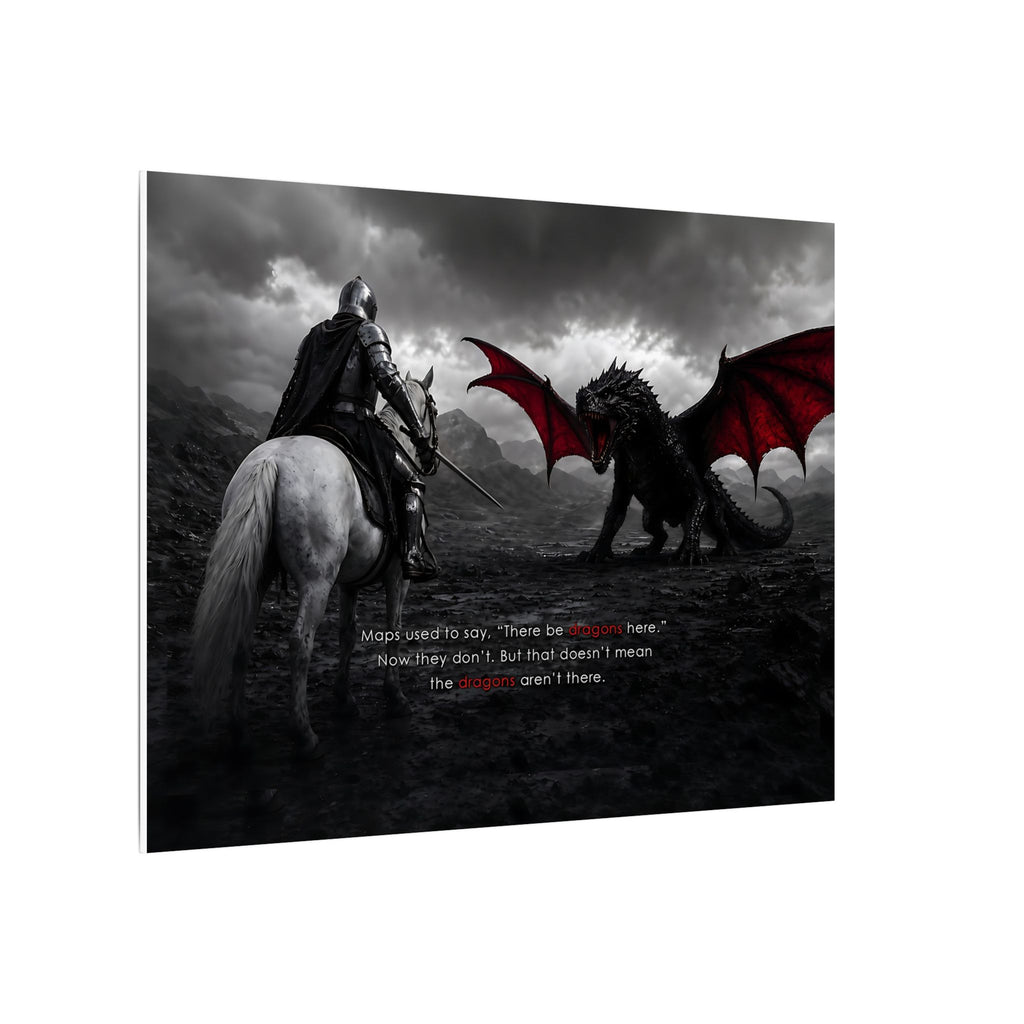 There Be Dragons - Man Cave Decor | Canvas (Landscape)