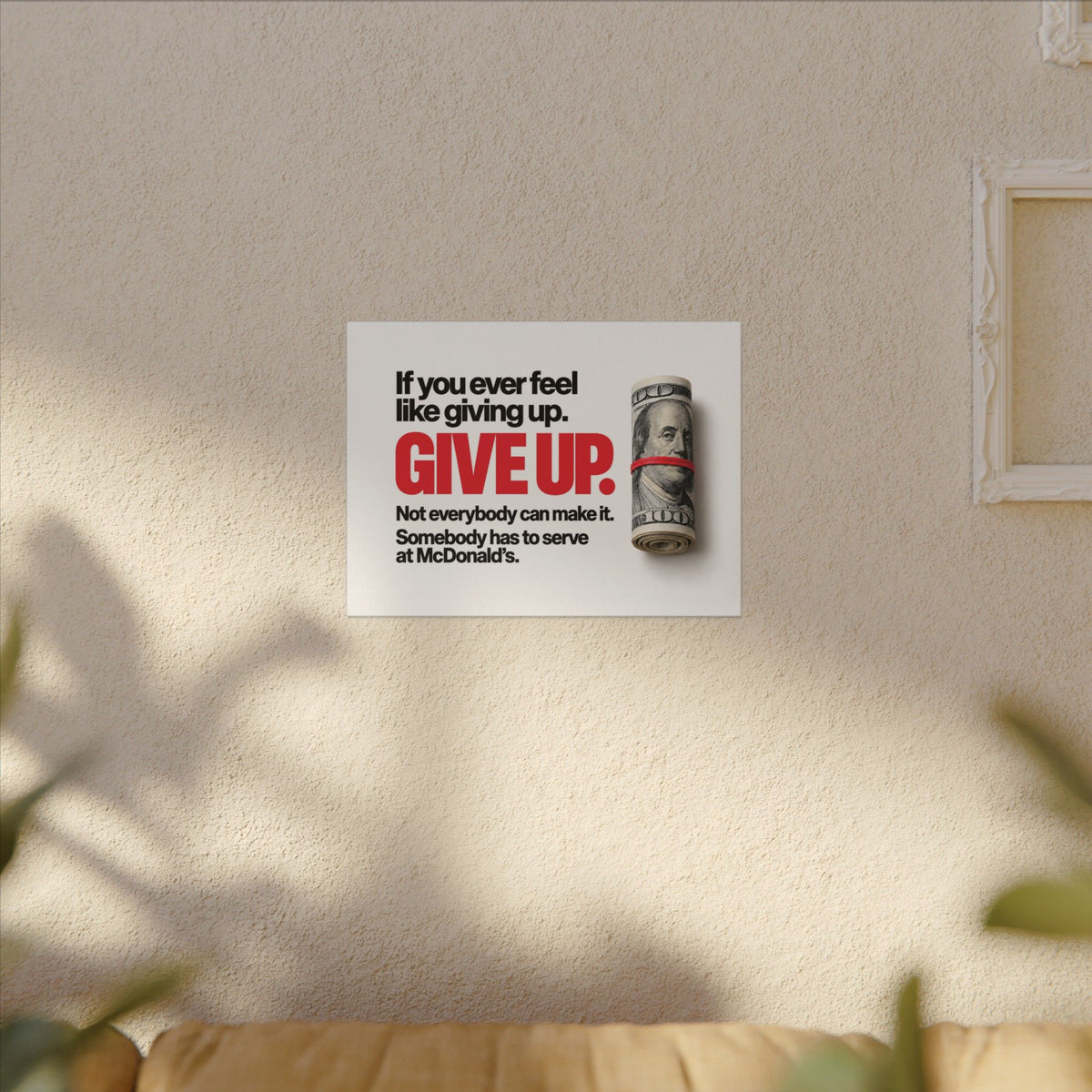 Give Up - Meme Wall Art | Canvas (Landscape)