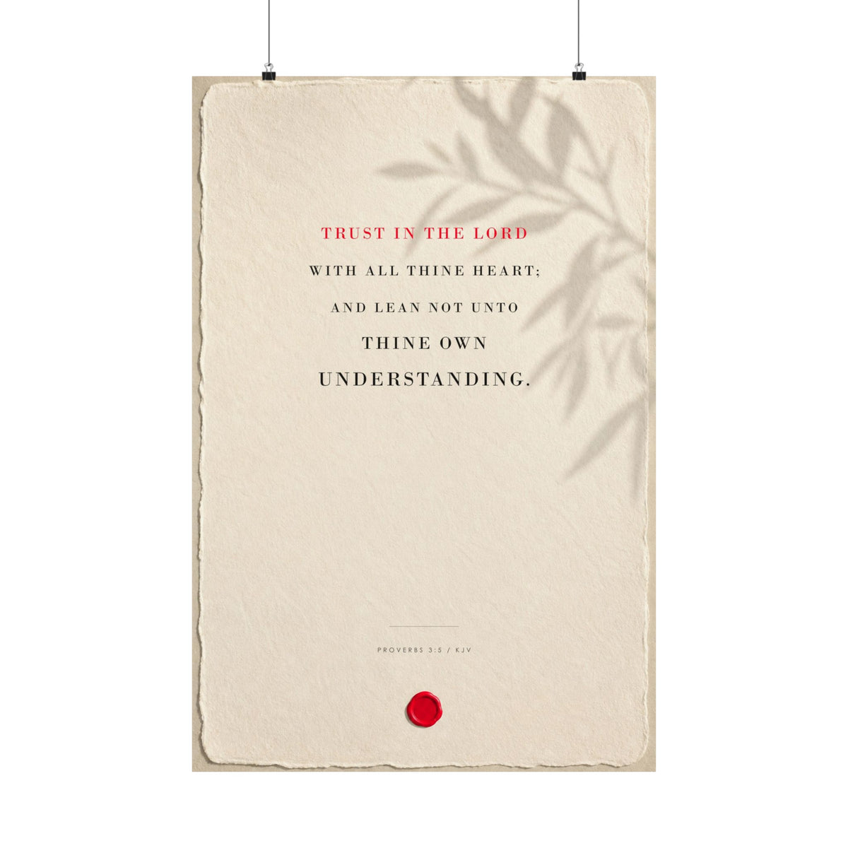 Trust in the Lord - Proverbs 3:5 Bible Verse Wall Art | Matte Poster