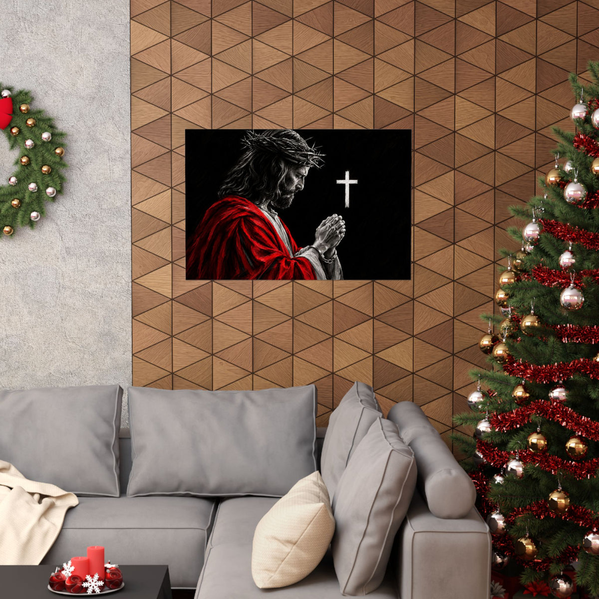 Praying Jesus - Christian Wall Art | Matte Poster (Landscape)