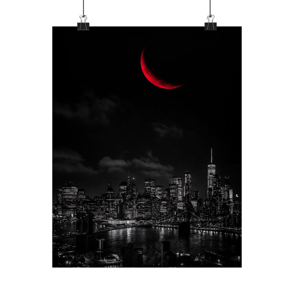 Red Crescent - Red Wall Decor | Matte Poster