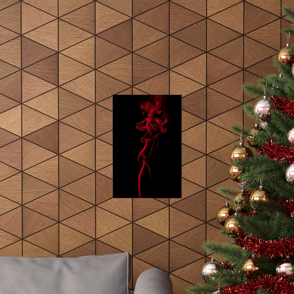 Red Smoke - Wall Art With Red Color | Matte Poster