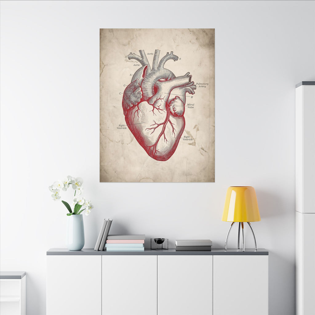 The Anatomical Heart - Wall Art For Doctor Office | Canvas