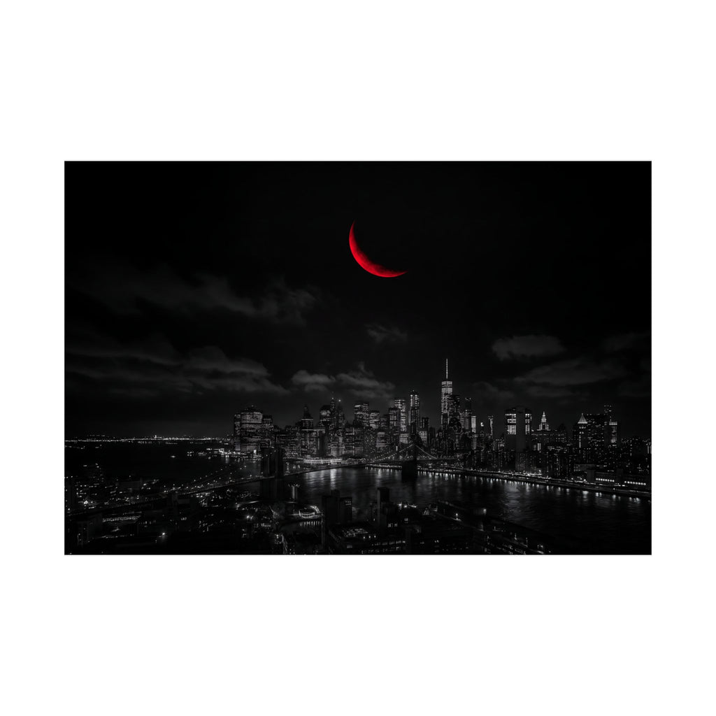 Red Crescent - Red Wall Decor | Matte Poster (Landscape)