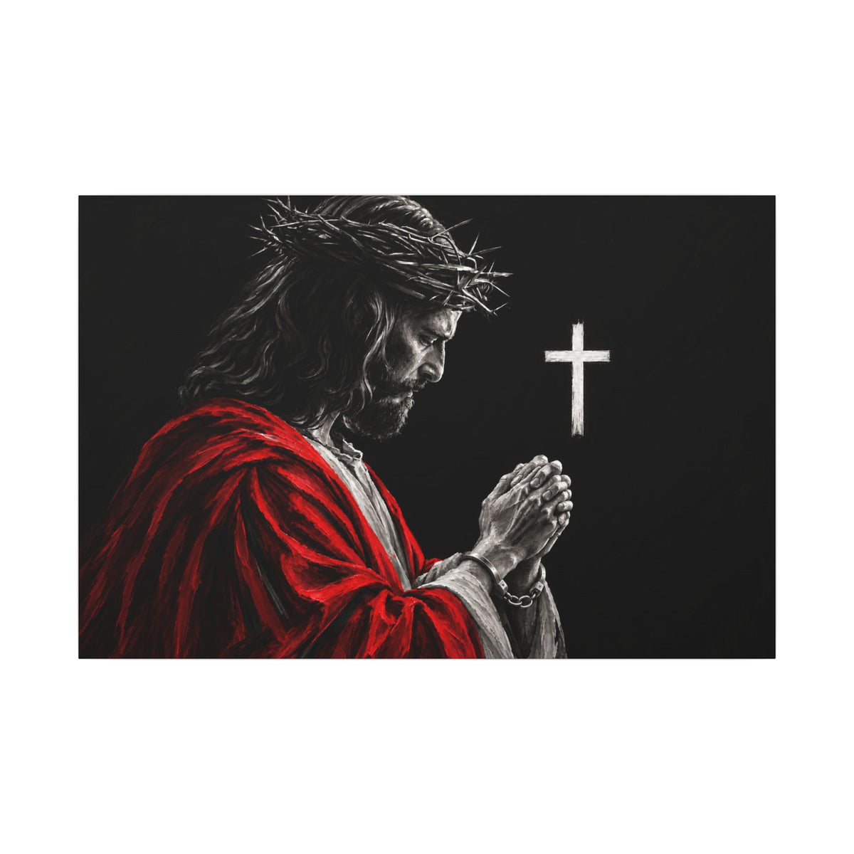 Praying Jesus - Christian Wall Art | Canvas (Landscape)