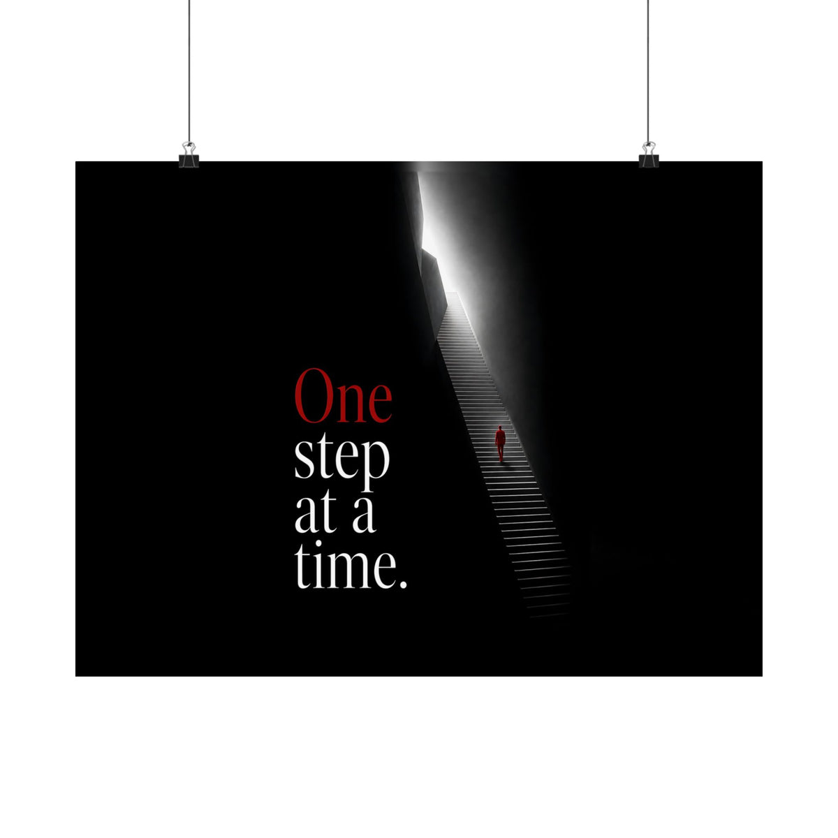 One Step at a Time - Office Wall Art | Matte Poster (Landscape)