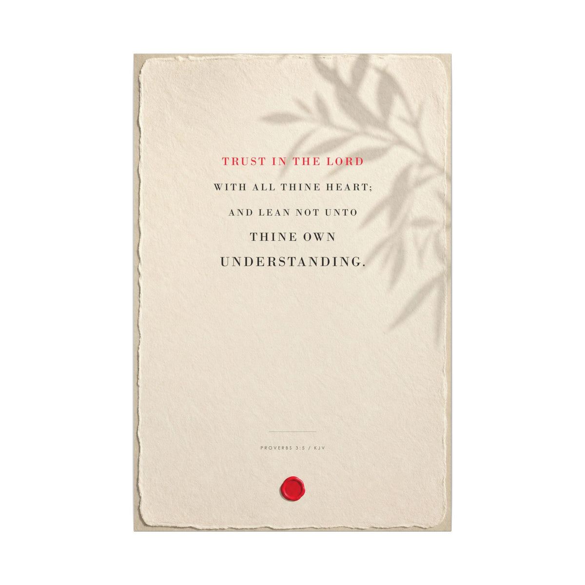 Trust in the Lord - Proverbs 3:5 Bible Verse Wall Art | Canvas