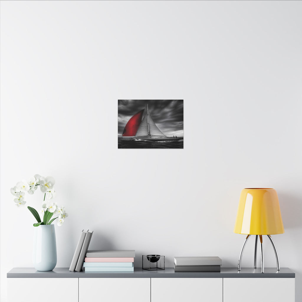 Red Sail - Large Wall Art for Bedroom | Canvas (Landscape)