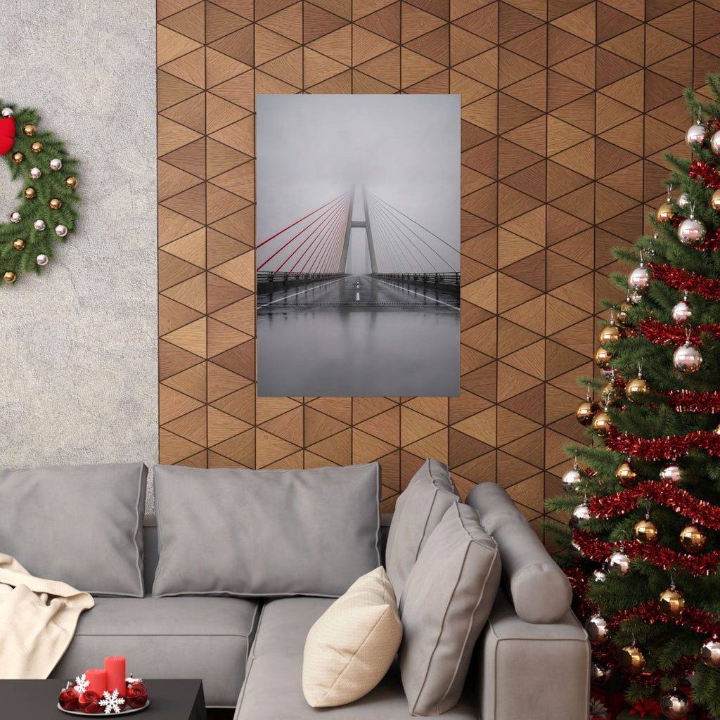 Span in Fog - Red Wall Decor | Matte Poster