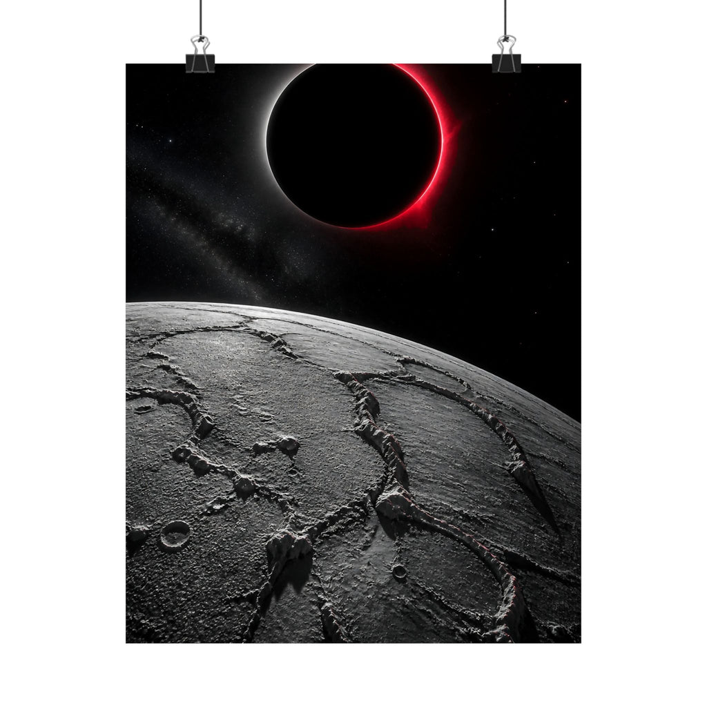 Red Eclipse - Moon Wall Art | Matte Poster