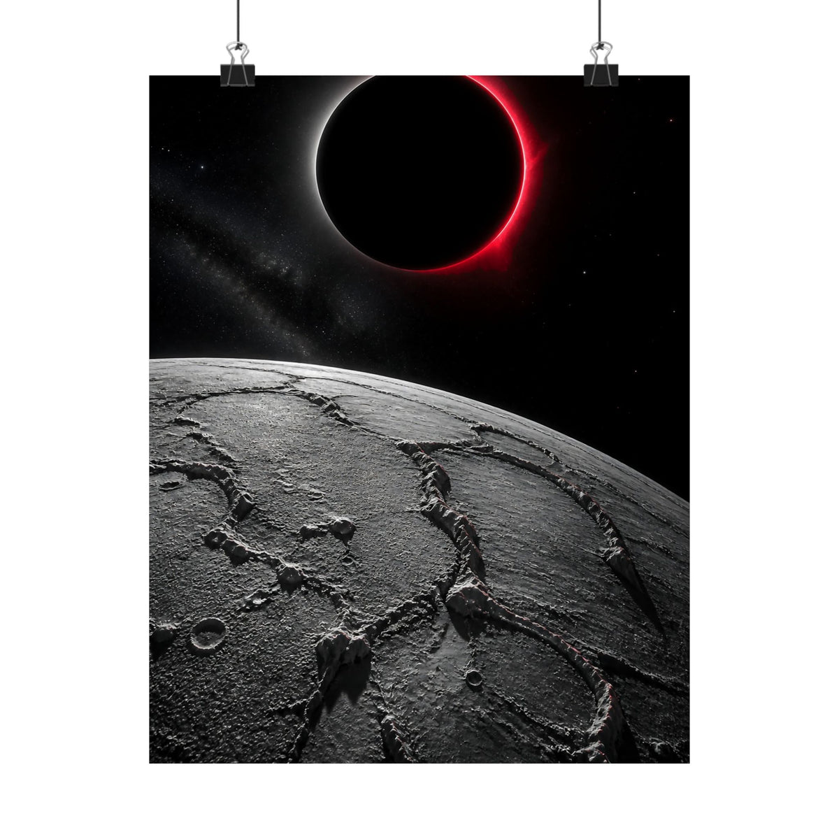 Red Eclipse - Moon Wall Art | Matte Poster