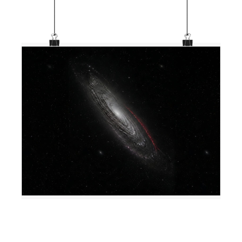 Crimson Orbit - Space Wall Art | Matte Poster (Landscape)