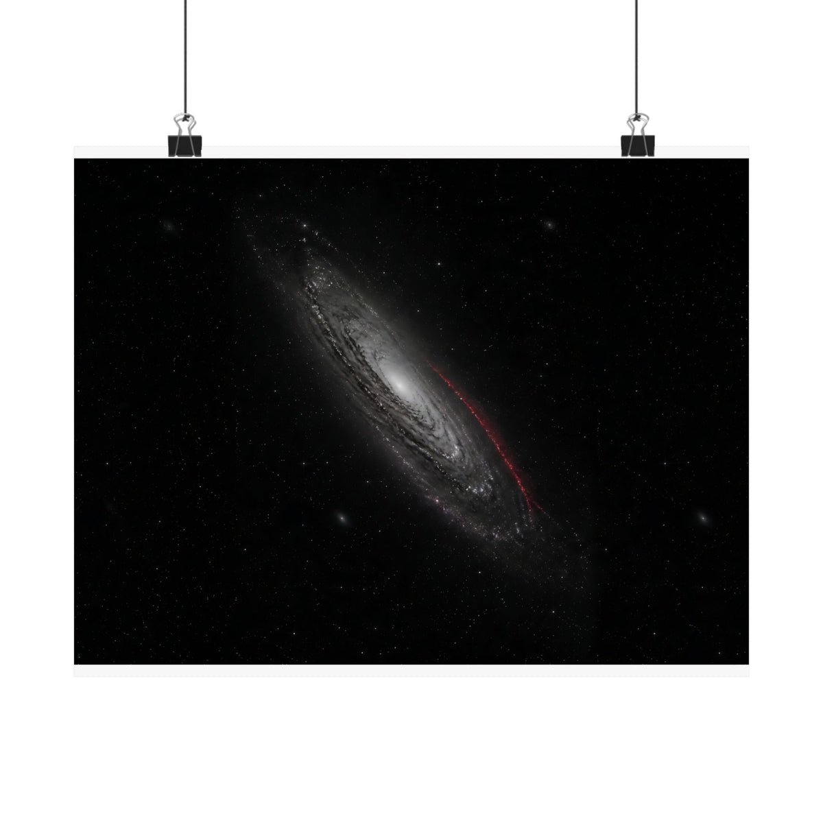 Crimson Orbit - Space Wall Art | Matte Poster (Landscape)