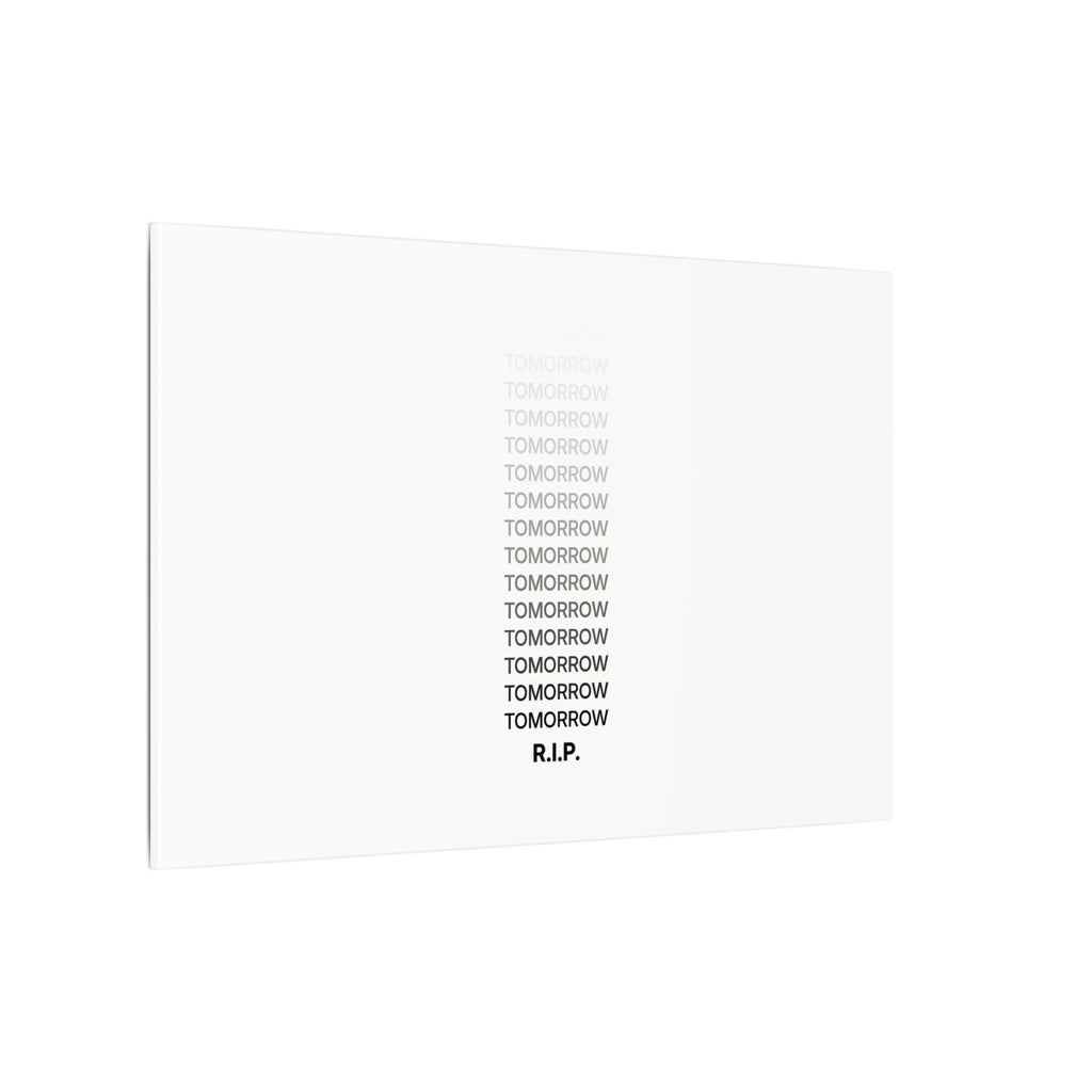 RIP Tomorrow White - Motivational Typography Poster | Canvas (Landscape)