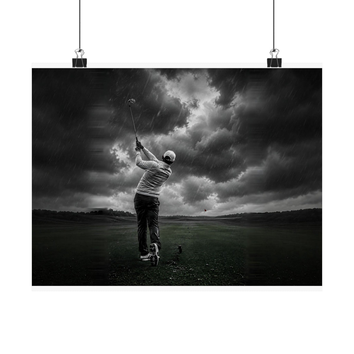 Storm Round - Golf Wall Art | Matte Poster (Landscape)