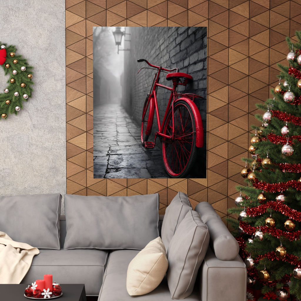 The Red Bicycle - Unique Office Wall Decor | Matte Poster