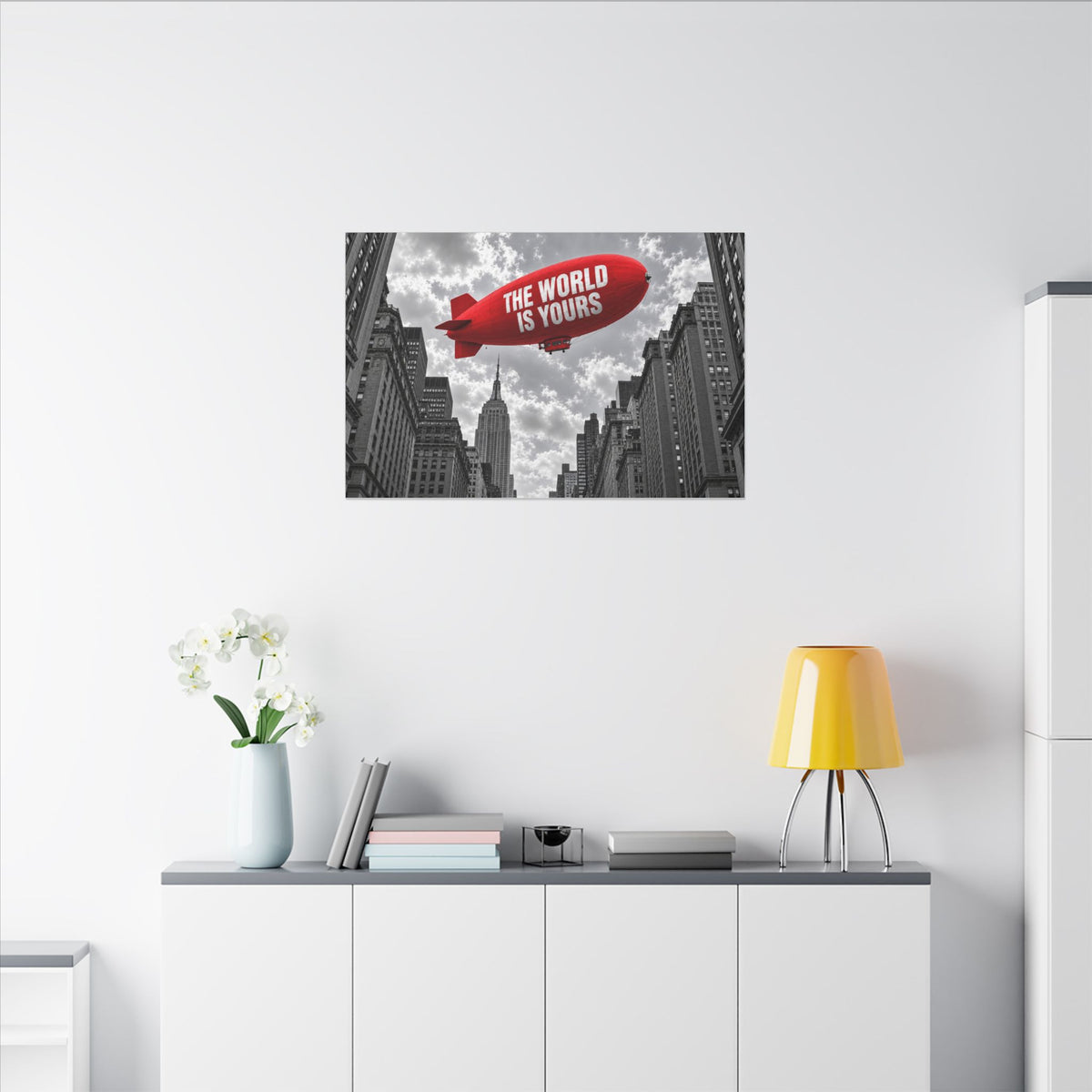 The World Is Yours Blimp - Office Wall Art | Canvas (Landscape)