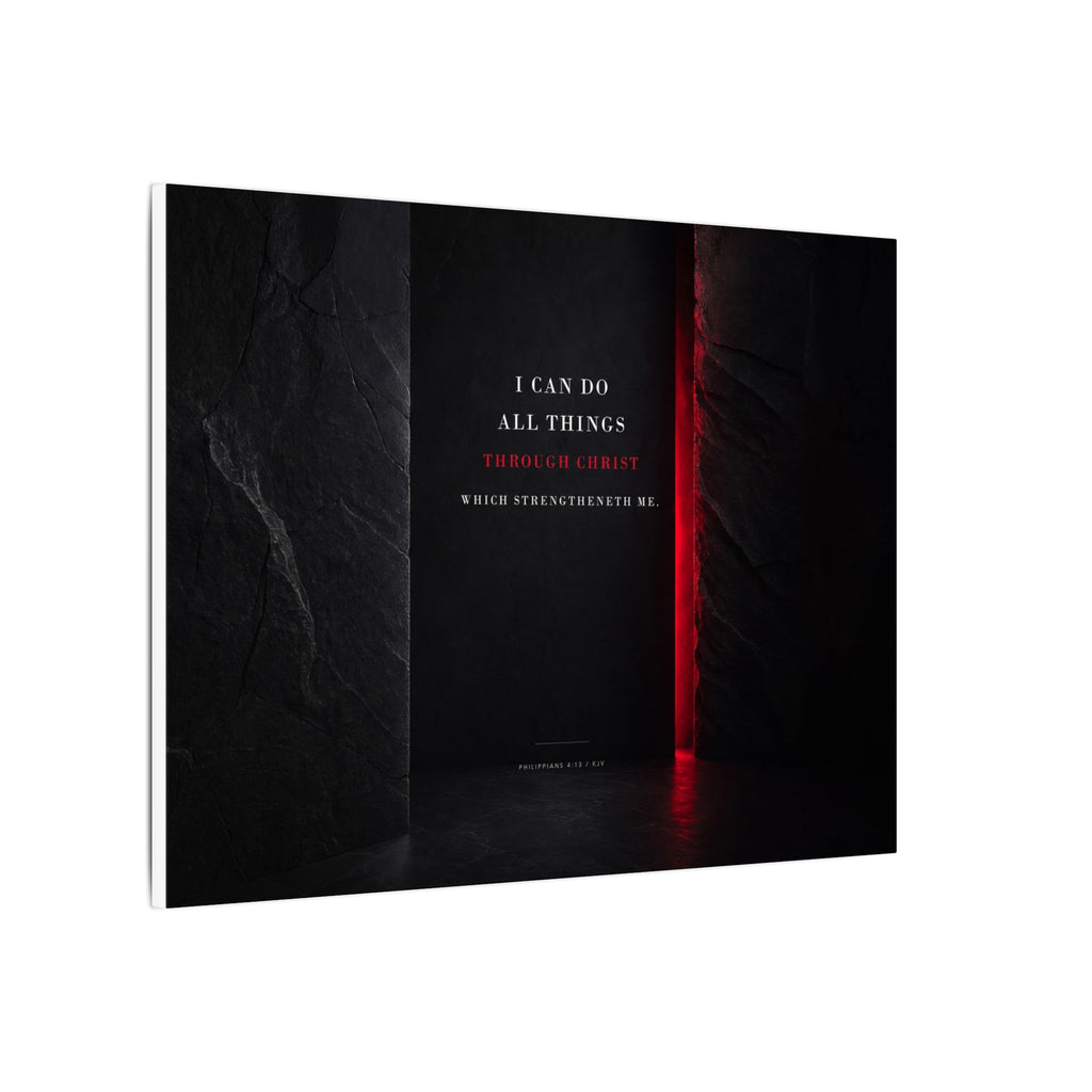 All Things Through Christ - Philippians 4:13 Scripture Wall Art | Canvas (Landscape)