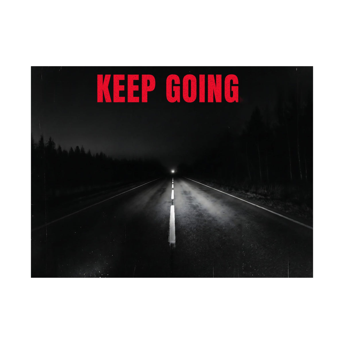 The Extra Mile - Night Road Wall Art | Matte Poster (Landscape)