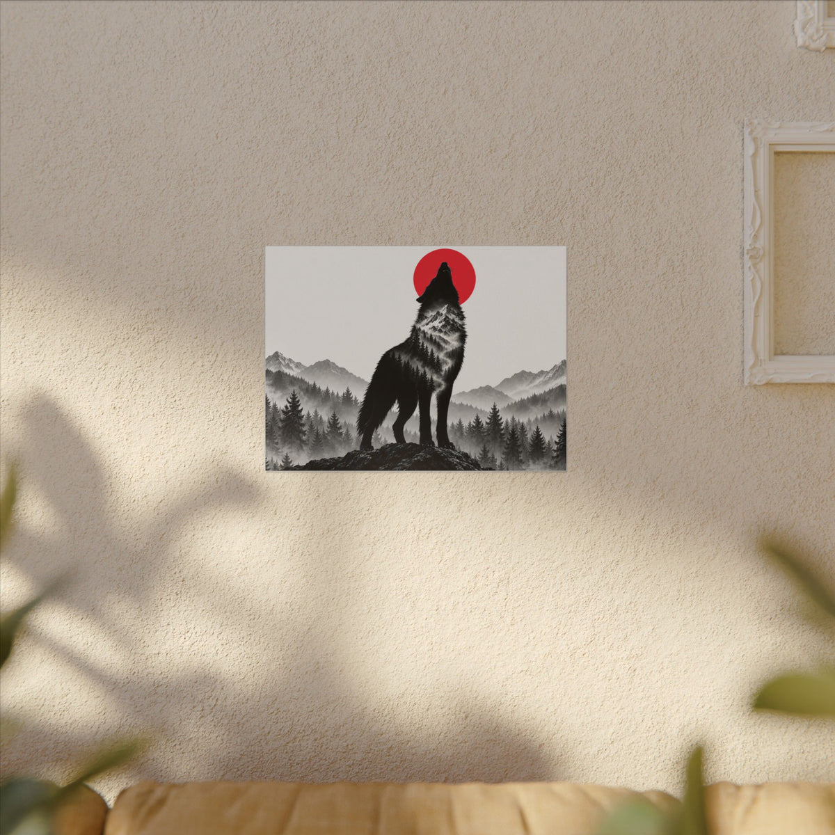 Howling Wolf - Dark Wall Art | Canvas (Landscape)