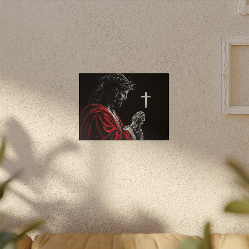 Praying Jesus - Christian Wall Art | Canvas (Landscape)