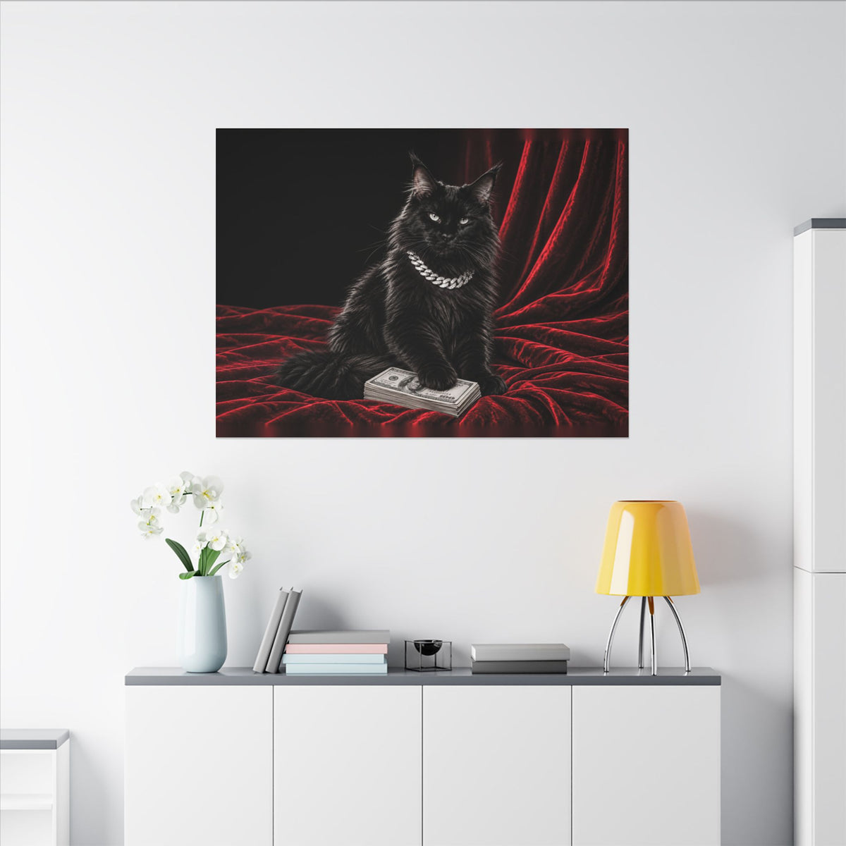 Cat Cash - Meme Wall Art | Canvas (Landscape)