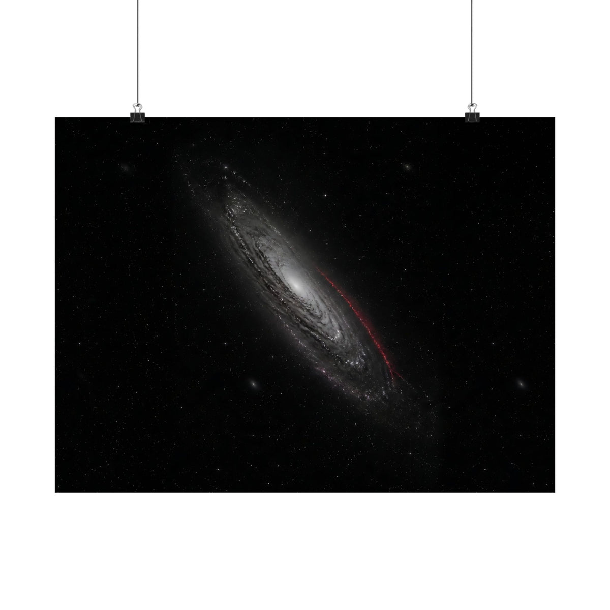 Crimson Orbit - Space Wall Art | Matte Poster (Landscape)