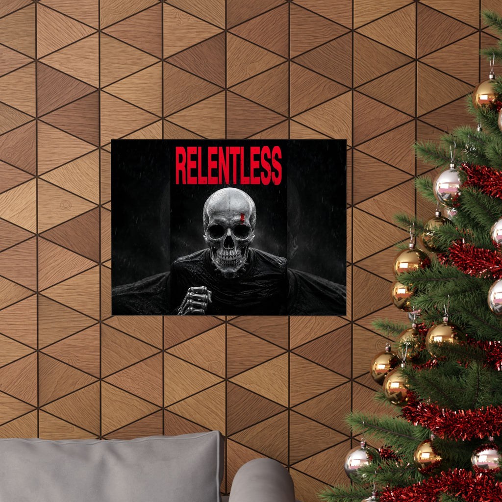 Relentless - Skull Wall Art | Matte Poster (Landscape)