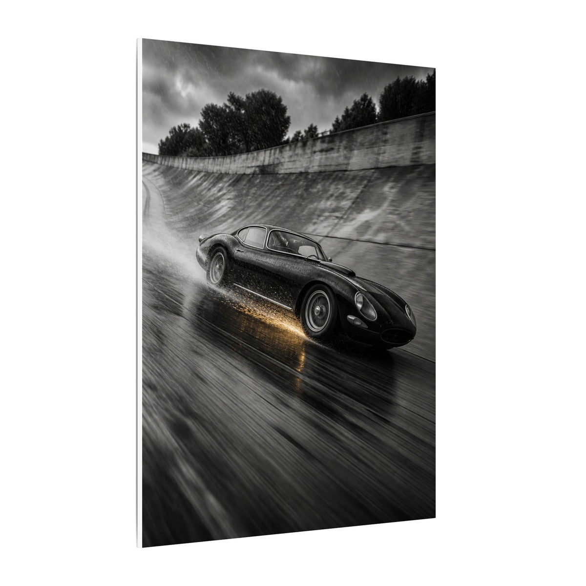 Banked in the Rain - Race Car Wall Art | Canvas