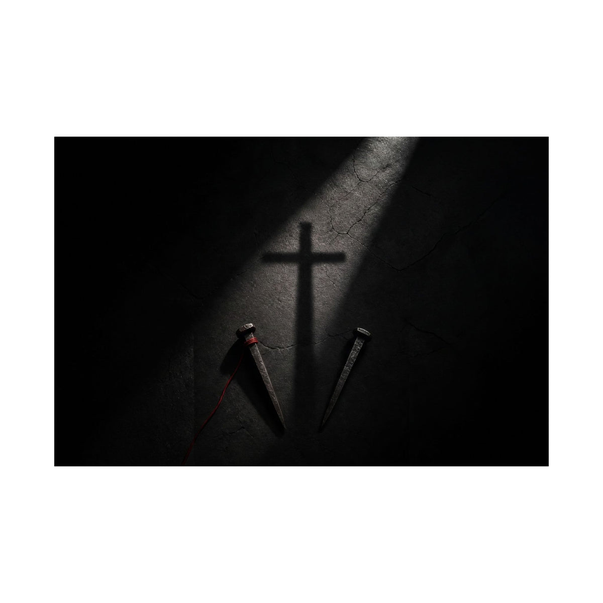 Nails and Shadow - Christian Wall Art | Matte Poster (Landscape)