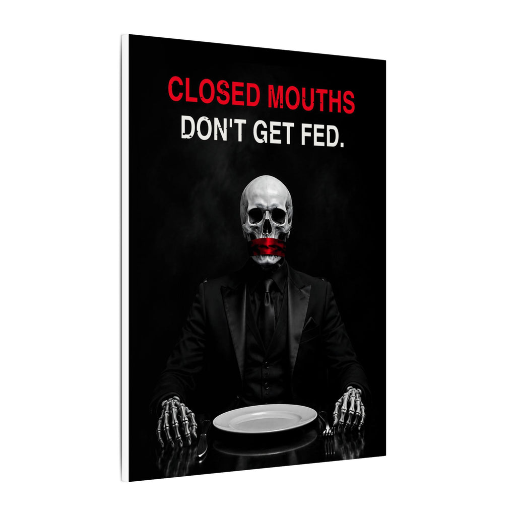 Closed Mouths - Dark Humor Wall Art | Canvas
