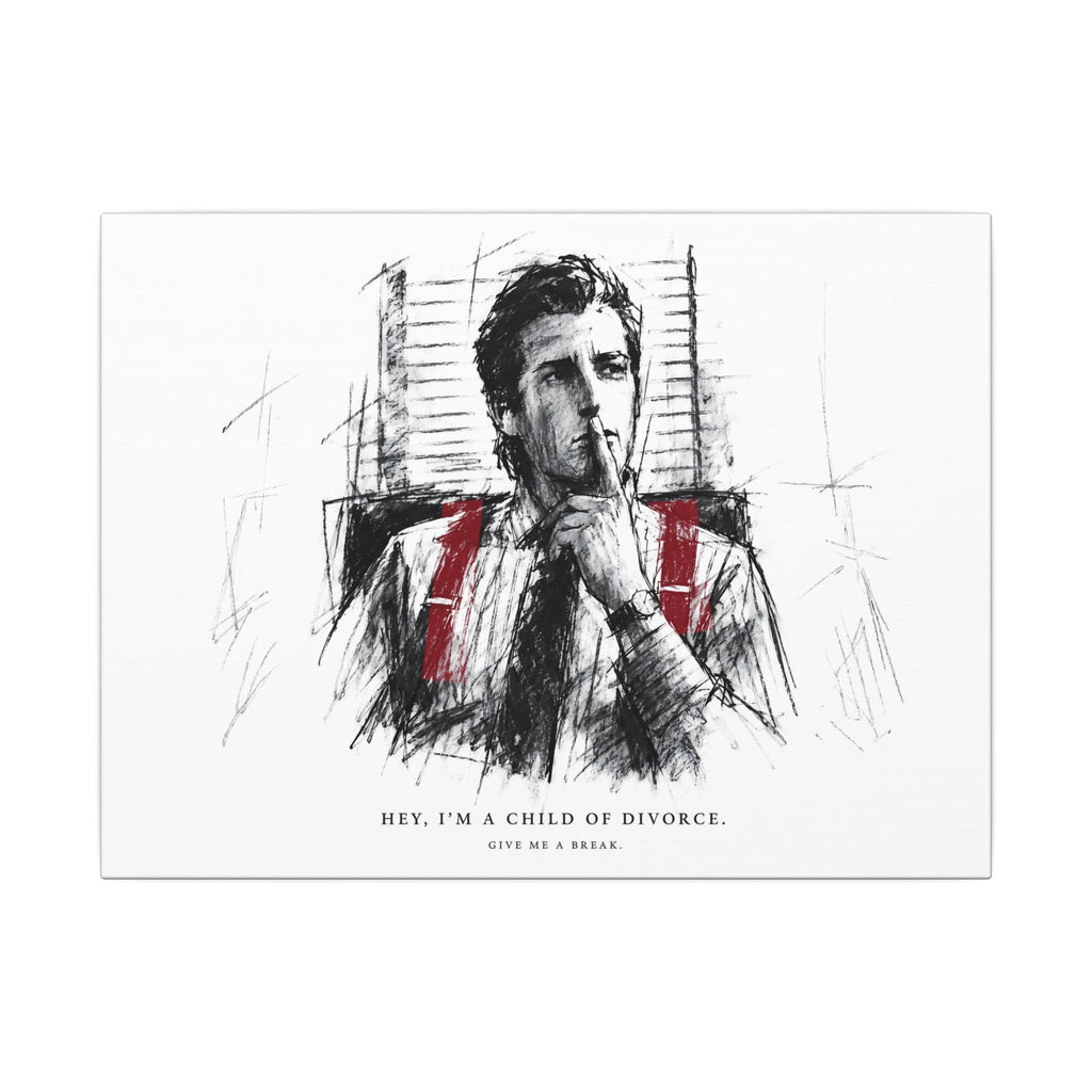 Child of Divorce Sketch - Dark Office Wall Art | Canvas (Landscape)