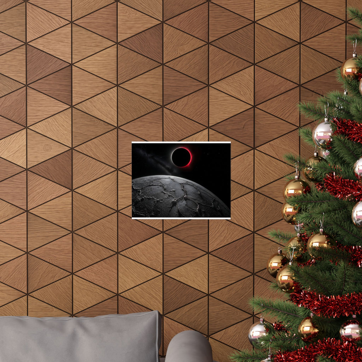 Red Eclipse - Moon Wall Art | Matte Poster (Landscape)
