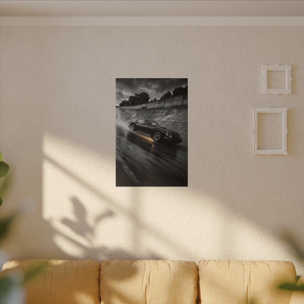 Banked in the Rain - Race Car Wall Art | Canvas