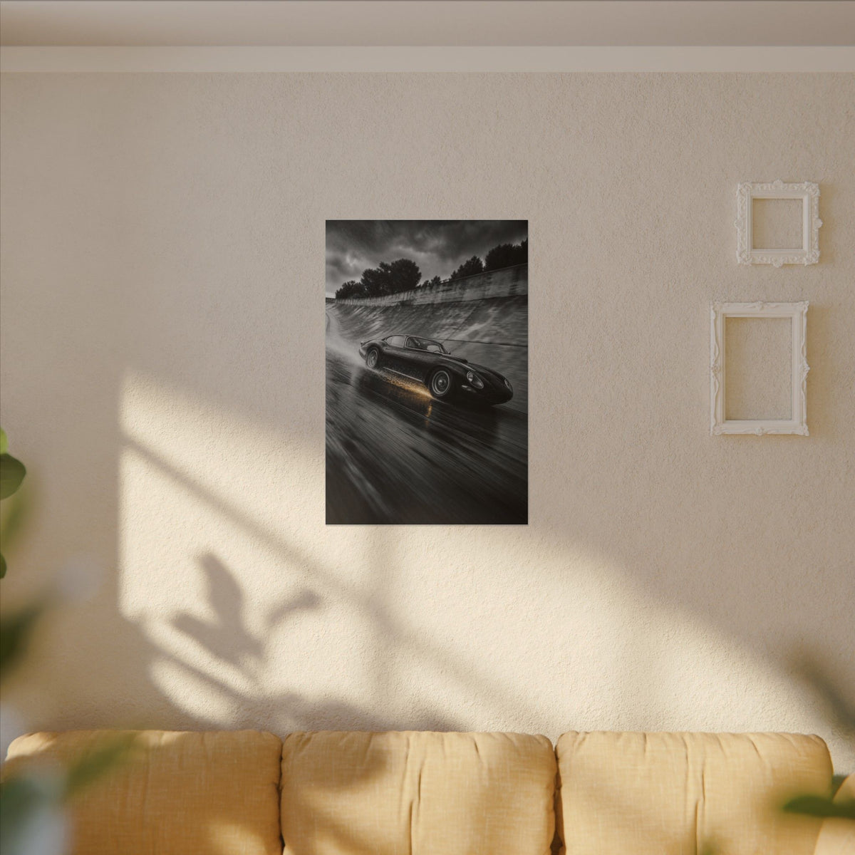 Banked in the Rain - Race Car Wall Art | Canvas