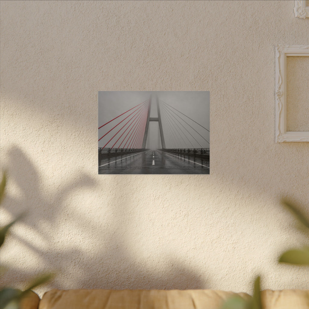 Span in Fog - Red Wall Decor | Canvas (Landscape)
