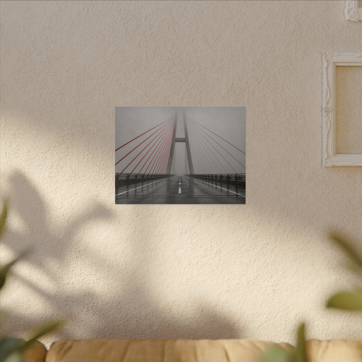 Span in Fog - Red Wall Decor | Canvas (Landscape)
